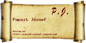 Papszt József névjegykártya