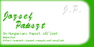 jozsef papszt business card